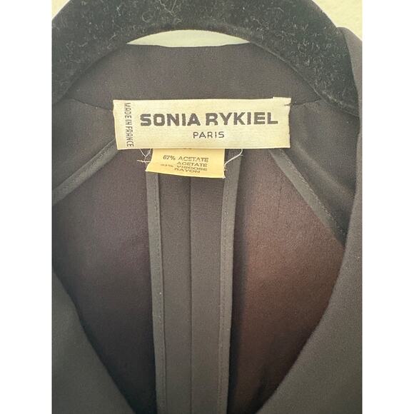 Sonia Rykiel Paris Black Viscose Satin Tailored Blazer button up Suit Jacket 38 - Picture 7 of 14